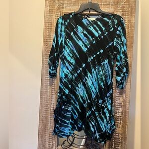 Zen knits Blue Tie-Dye Women's dress/top with pockets